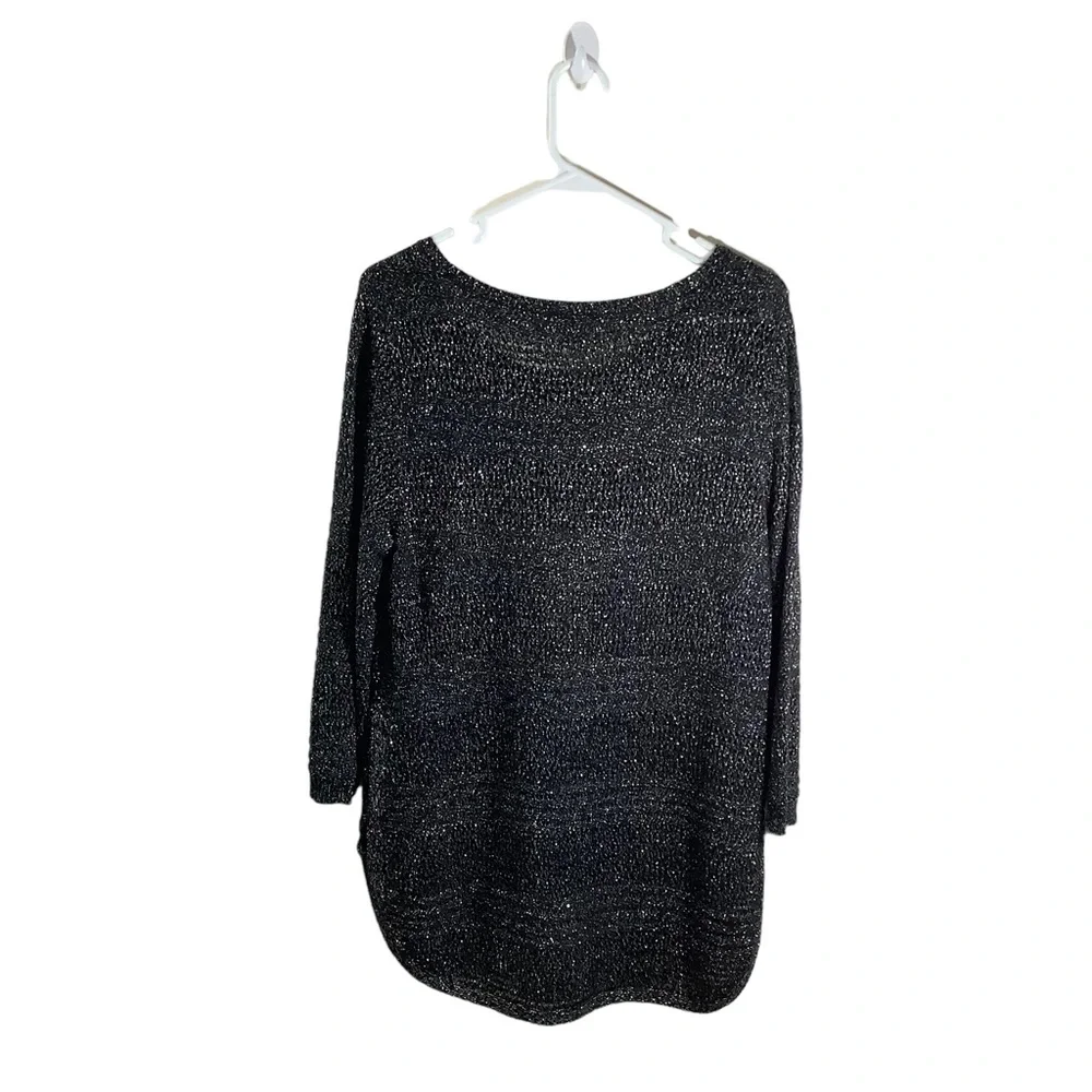 New York & Company Metallic Striped Sweater